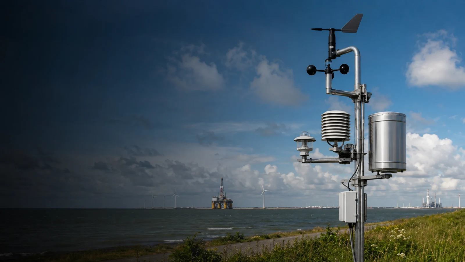 Meteorologisch meetstation aan de Nederlandse kust